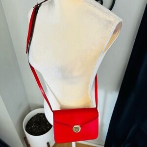 MASSIMO CASTELLO Tamonato Italian Leather Crossbody Bag Designer Luxury, Red NWT